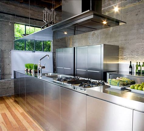 steel kitchen interior design